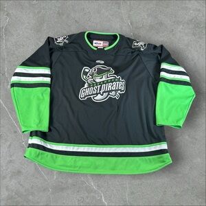 Savannah Ghost Pirates Hockey Jersey Mens 4XL Black Green AK ECHL Athletic Knit